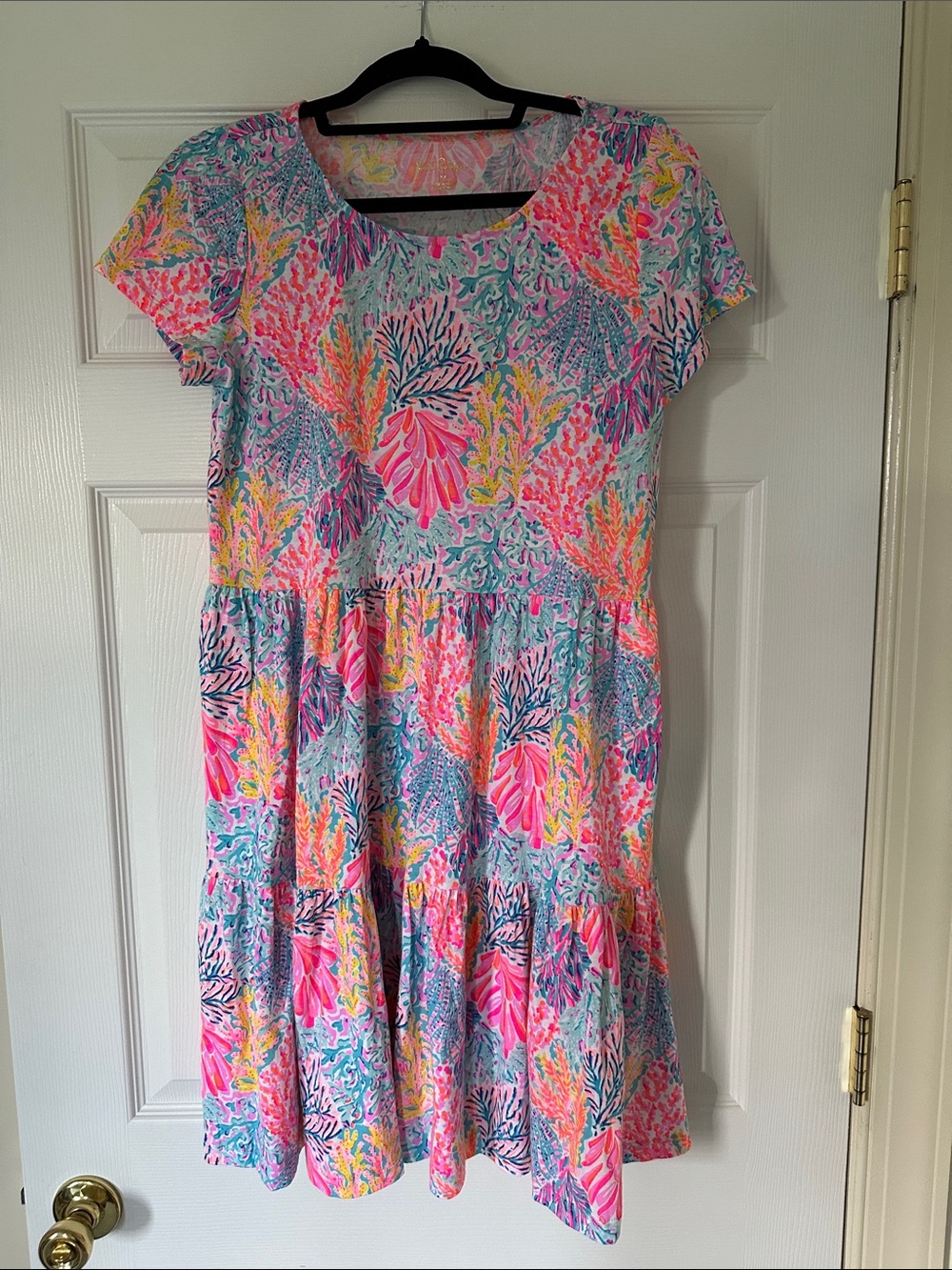Lilly Pulitzer Pink Coral & Aqua Floral Dress
